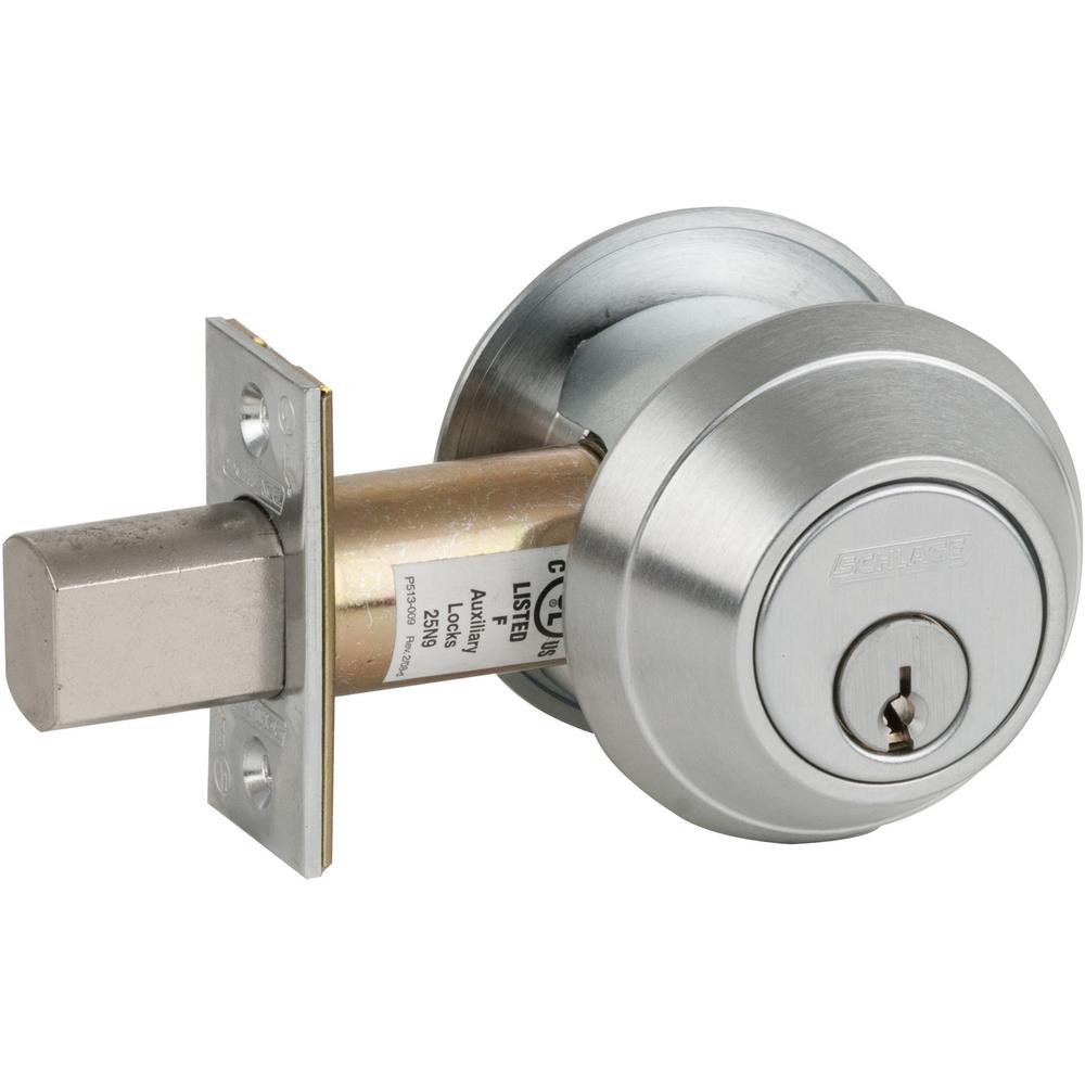 Schlage B Series Satin Chrome Double Cylinder Deadbolt-B662P 626 KA4C ...