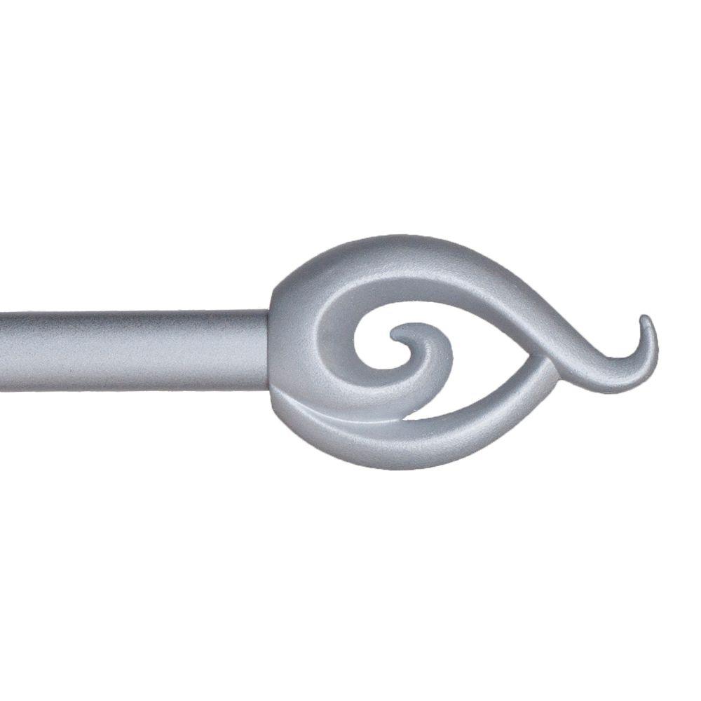 UPC 886511519718 product image for Lavish Home 48 in. - 86 in. Telescoping 3/4 in. Single Curtain Rod in Silver wit | upcitemdb.com