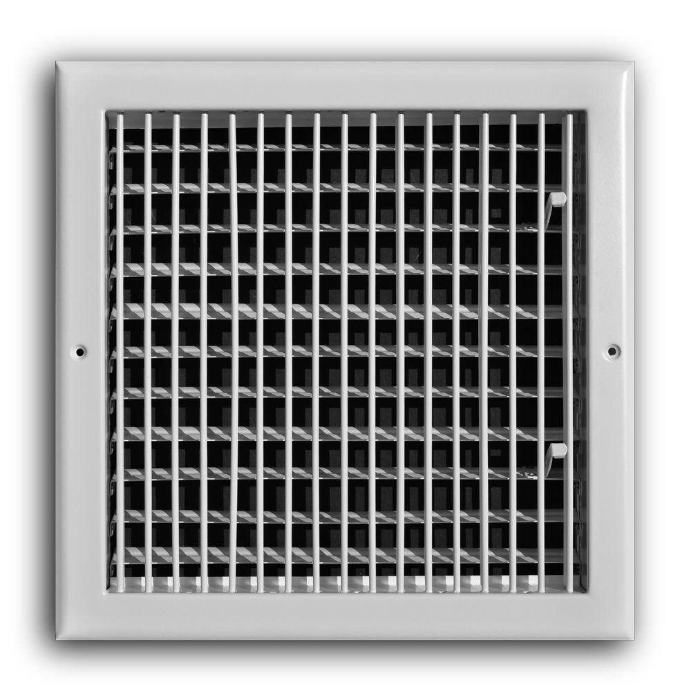 TruAire 8 In X 8 In Adjustable 1 Way Wall Ceiling Register 210VM   Whites Truaire Registers Grilles 210vm 08x08 64 1000 