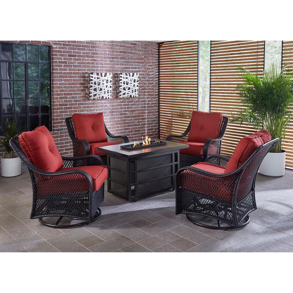 Envelor Hanover Orleans 5 Piece Steel Patio Fire Pit Conversation