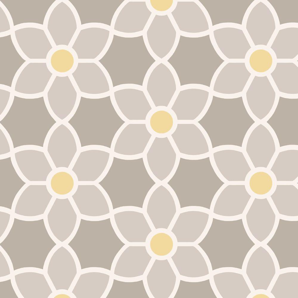 Beacon House Blossom Grey Geometric Floral Wallpaper 2535 20605