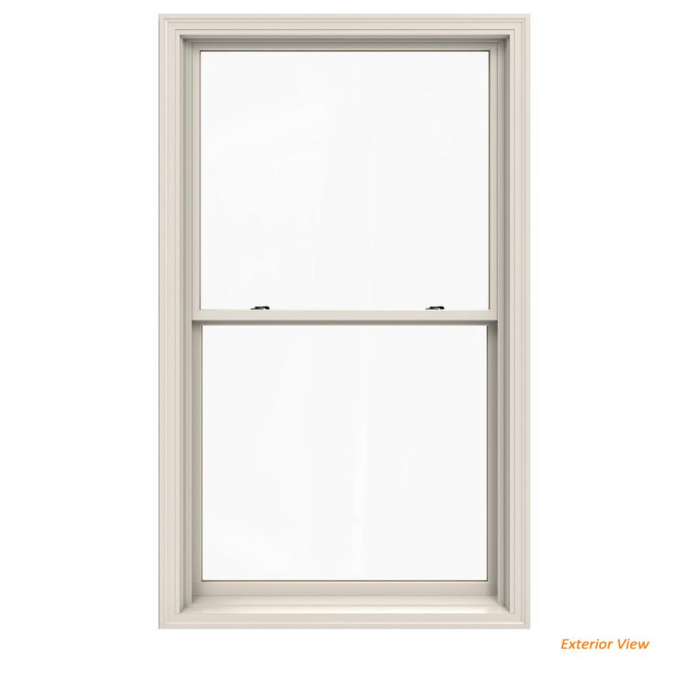 JELDWEN 37.375 in. x 64.5 in. W2500 Series White Painted Clad Wood Double Hung Window w
