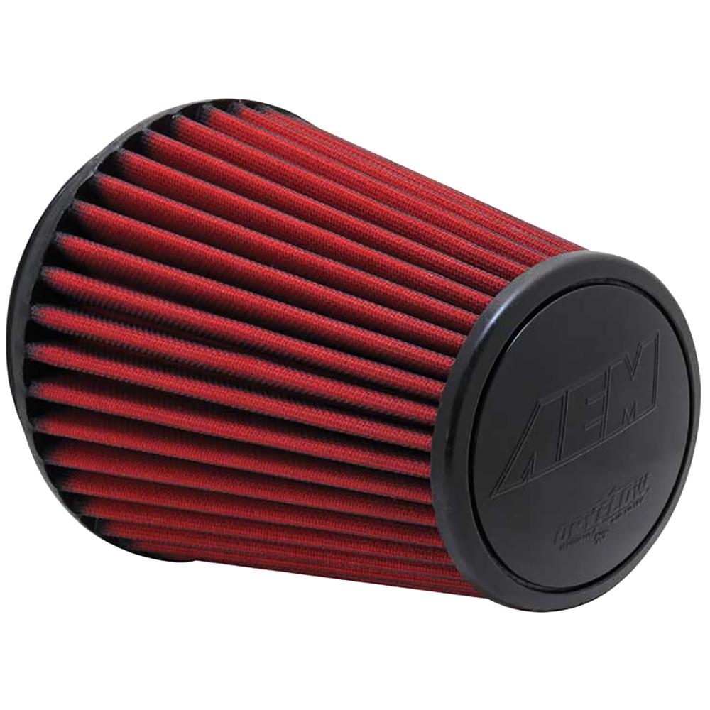 AEM 21-2100DK Universal DryFlow Clamp-On Air Filter: Round Tapered; 6 in (152 mm) Flange ID; 8.125 in (206 mm) Height; 7.5 in (191 mm) Base; 5.125 in (130 mm) Top