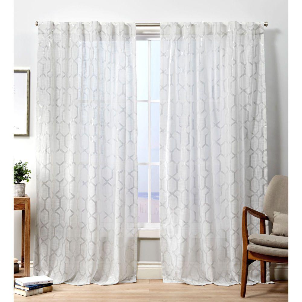 Exclusive Home Curtains Panza Ht Winter Silver Sheer Hidden Tab
