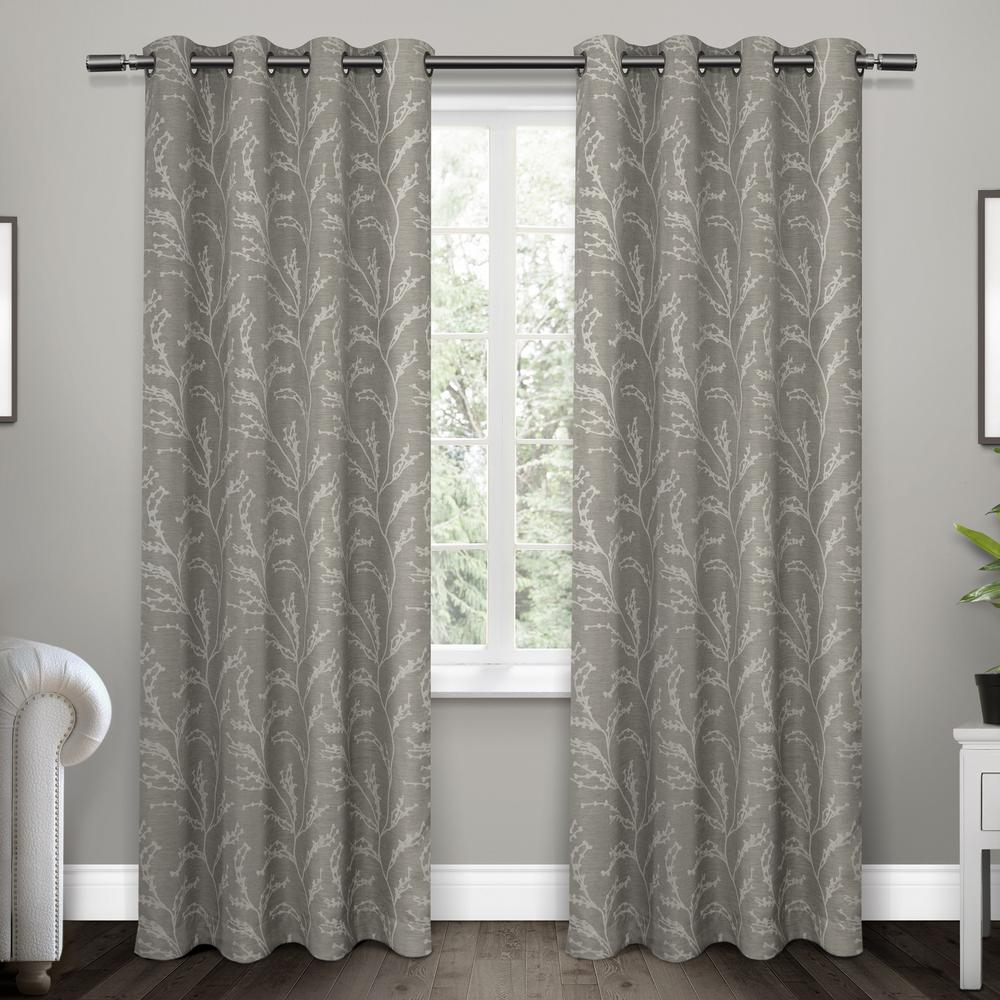 Kilberry Ash Grey Woven Blackout Grommet Top Window Curtain Eh8003 Kilberry Ash Grey Woven Blackout