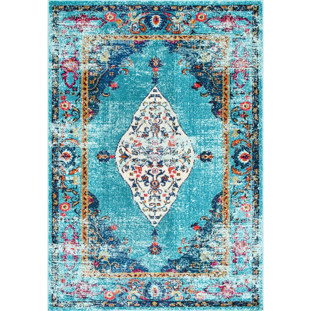 Nuloom Veronica Oriental Persian Aqua 9 Ft X 12 Area Rug Nuloom Veronica Oriental Persian Aqua 9