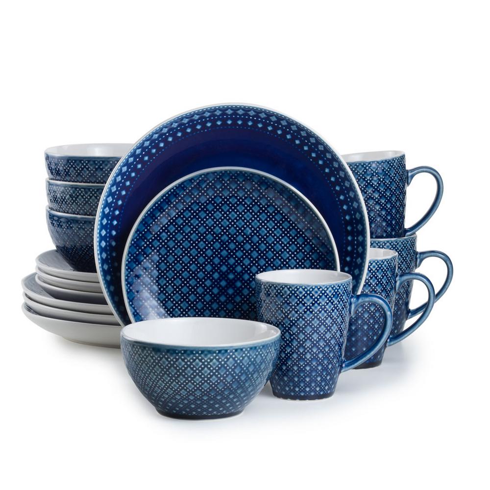 blue dishes set
