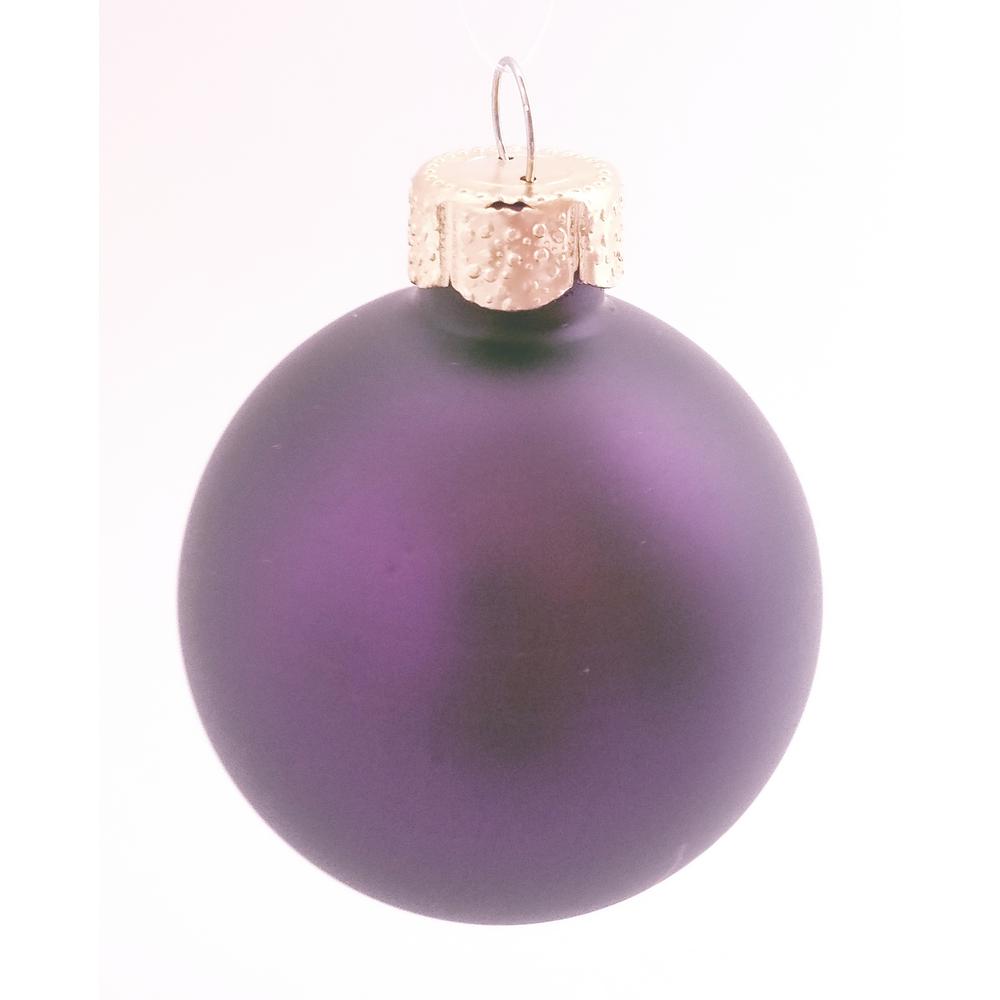 Whitehurst 4 in. Purple Matte Glass Christmas Ornaments (6-Pack)-28265 ...