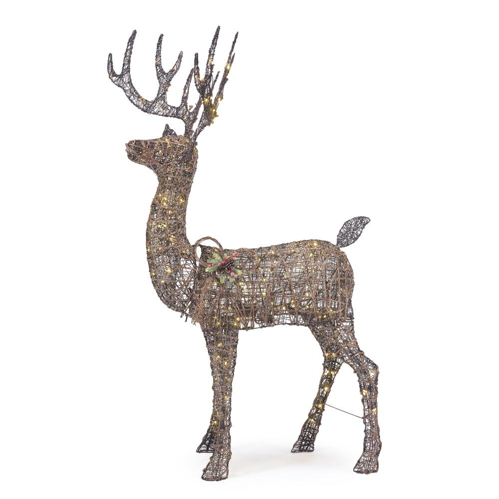 5.5 ft Meadow Frost Animated LED Brown Deer