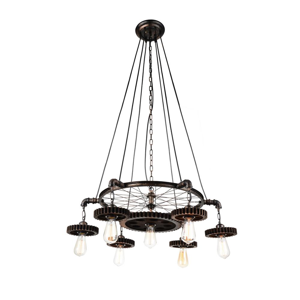 Copper Chandeliers Lighting The Home Depot