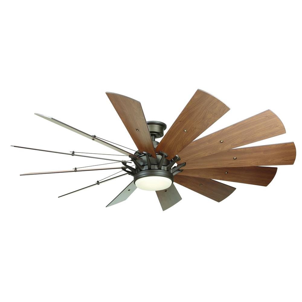 Details About 60 Large Bronze Led Ceiling Fan Windmill Light Remote Farmhouse Rustic Cabin