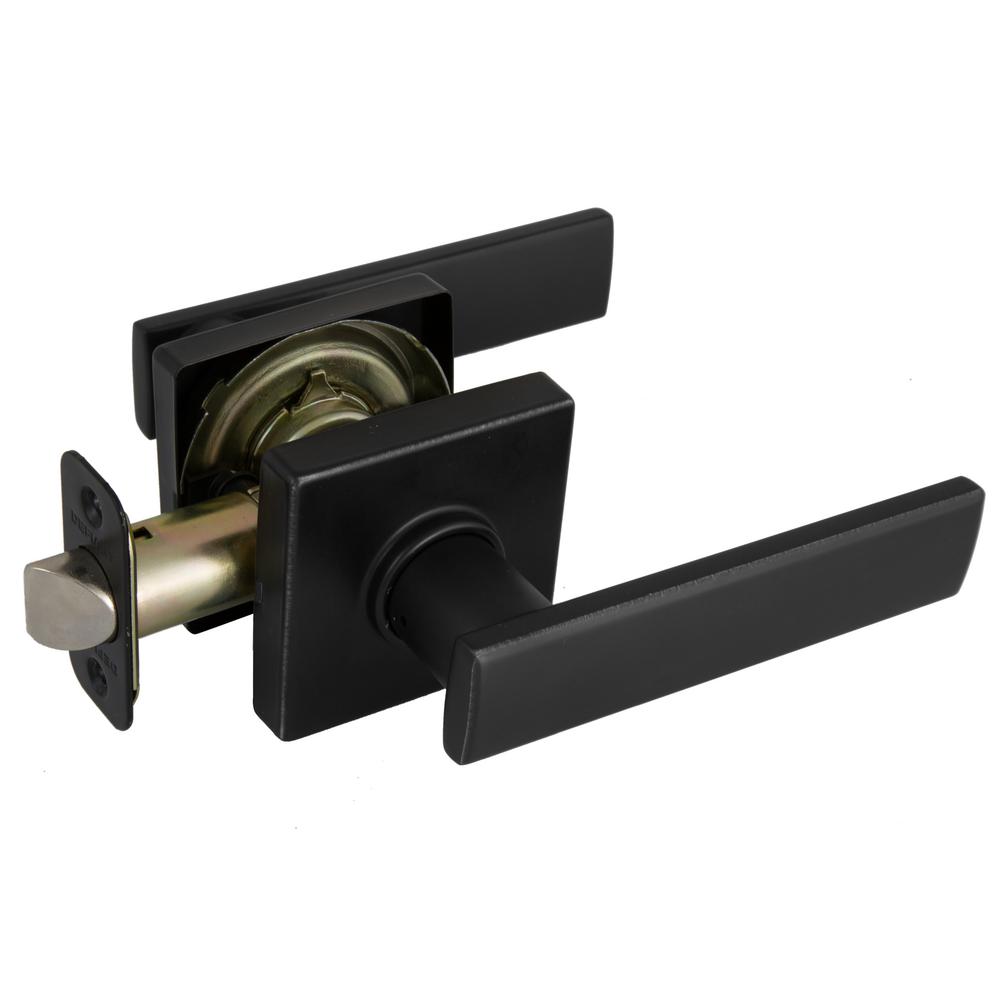 Defiant Westwood Matte Black Hallcloset Passage Door Lever With Square Rose Lp1xk03a The Home 6086