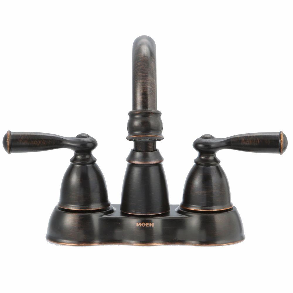 Moen Banbury 4 In Centerset 2 Handle High Arc Bathroom Faucet In