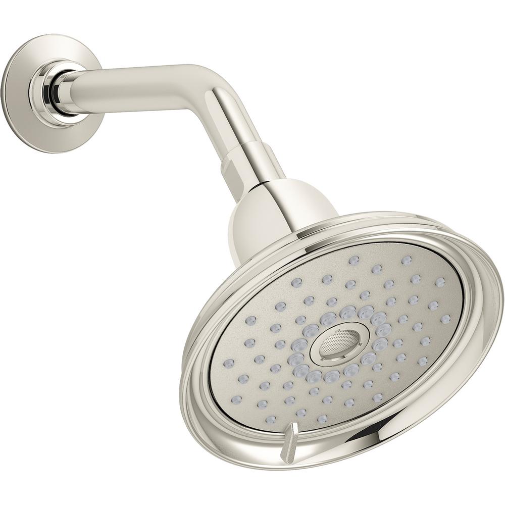Kohler Bancroft 3 Spray 6 In Fixed Round Showerhead Vibrant Polished Nickel
