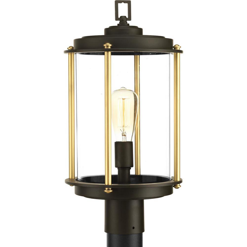 Laine Collection 1 Light Outdoor Architectural Bronze Post Lamp