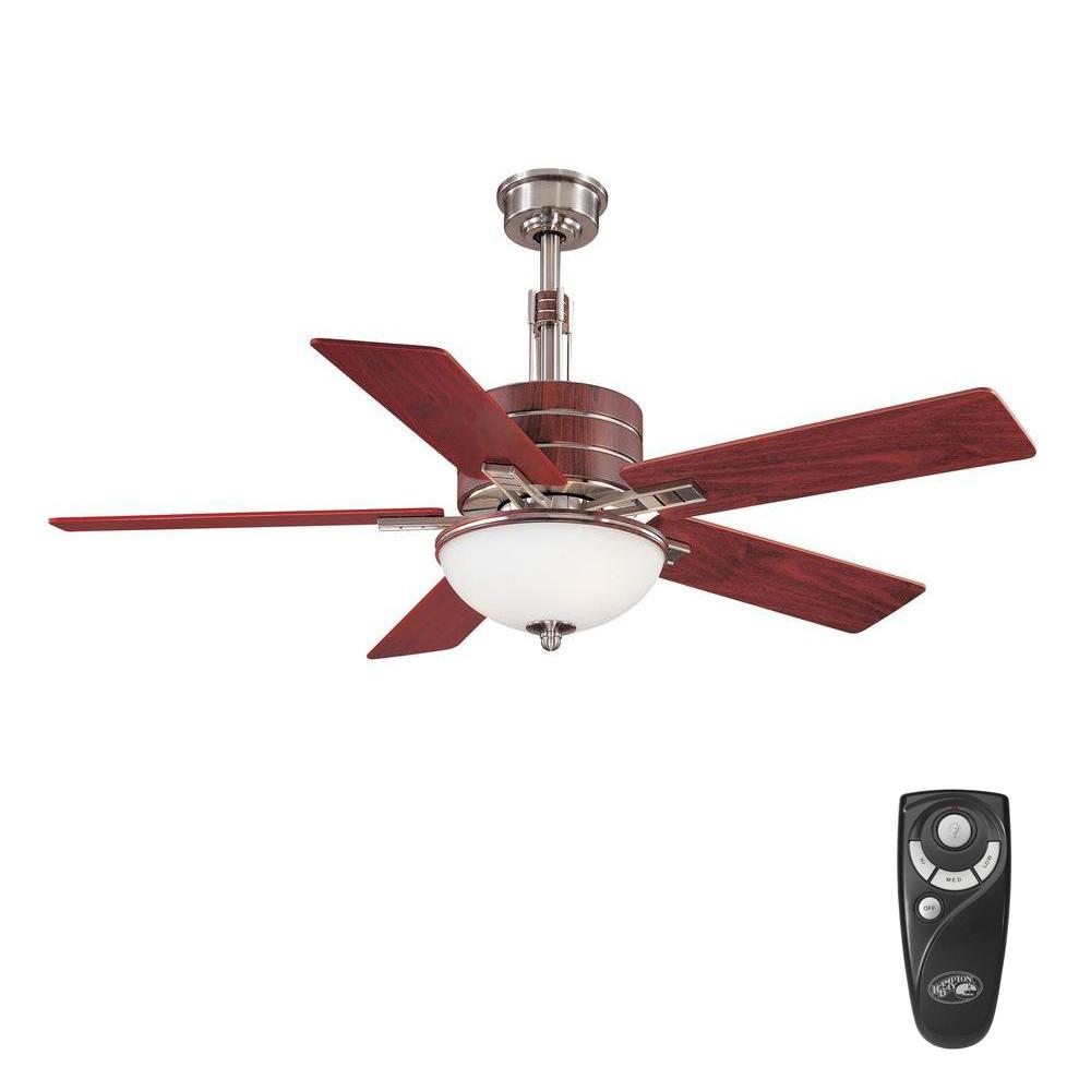 Hampton Bay Springview 52 In Indoor Brushed Nickel Ceiling Fan With Indoor Brushed Nickel Ceiling Fan With Light Kit