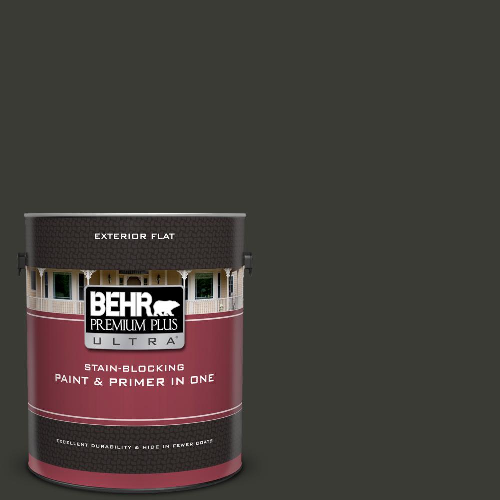 Behr Premium Plus Ultra 1 Gal Ecc 10 2 Jet Black Flat Exterior Ecc 10 2 Jet Black Flat