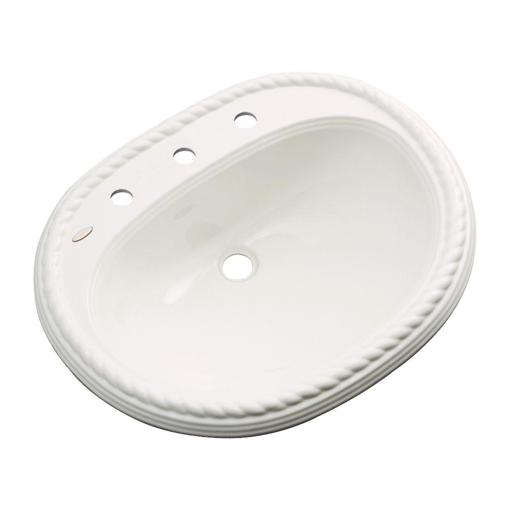 Malibu DropIn Bathroom Sink with Faucet Hole in Biscuit83803 The
