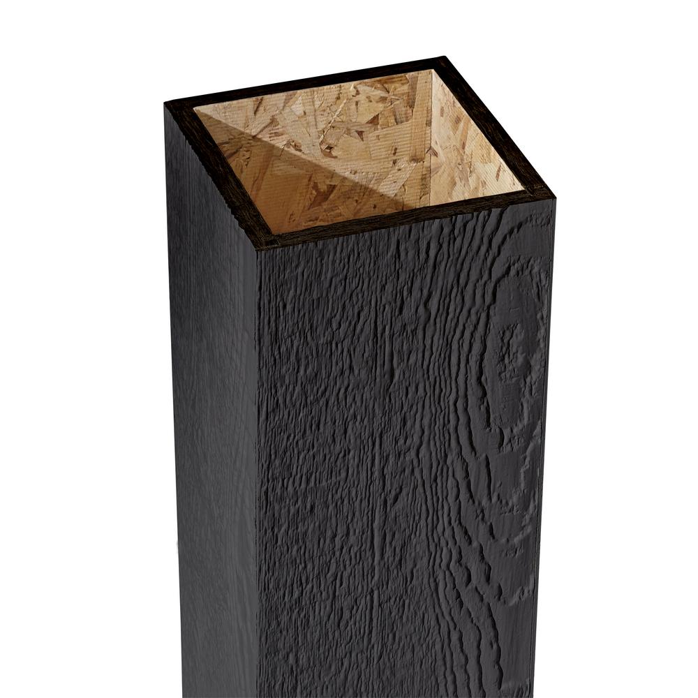DIAMOND KOTE 6 in. x 6 in. x 12 ft. Graphite Woodgrain Composite