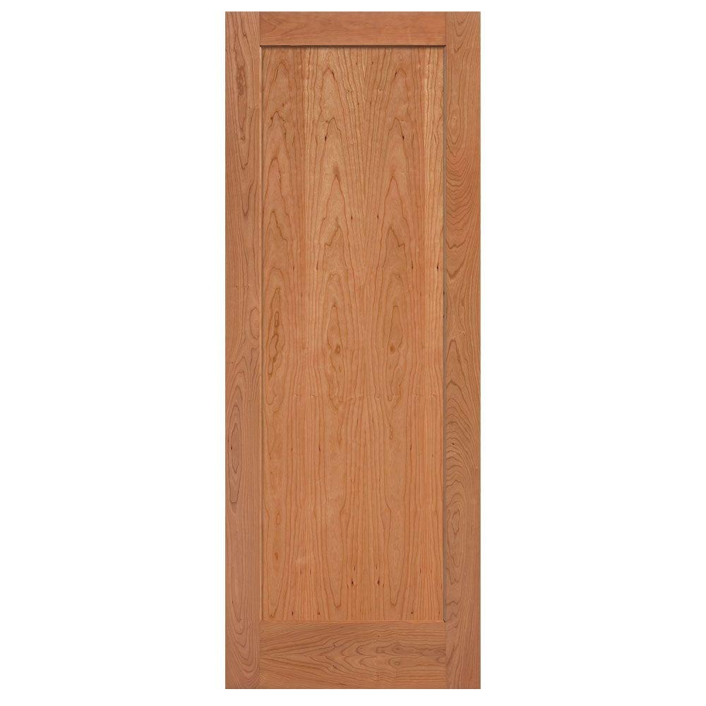 Masonite 30 In X 84 Flat Panel Cherry Veneer 1 Shaker Flat Panel Cherry Veneer 1 Shaker Solid Wood Interior Barn Door Slab