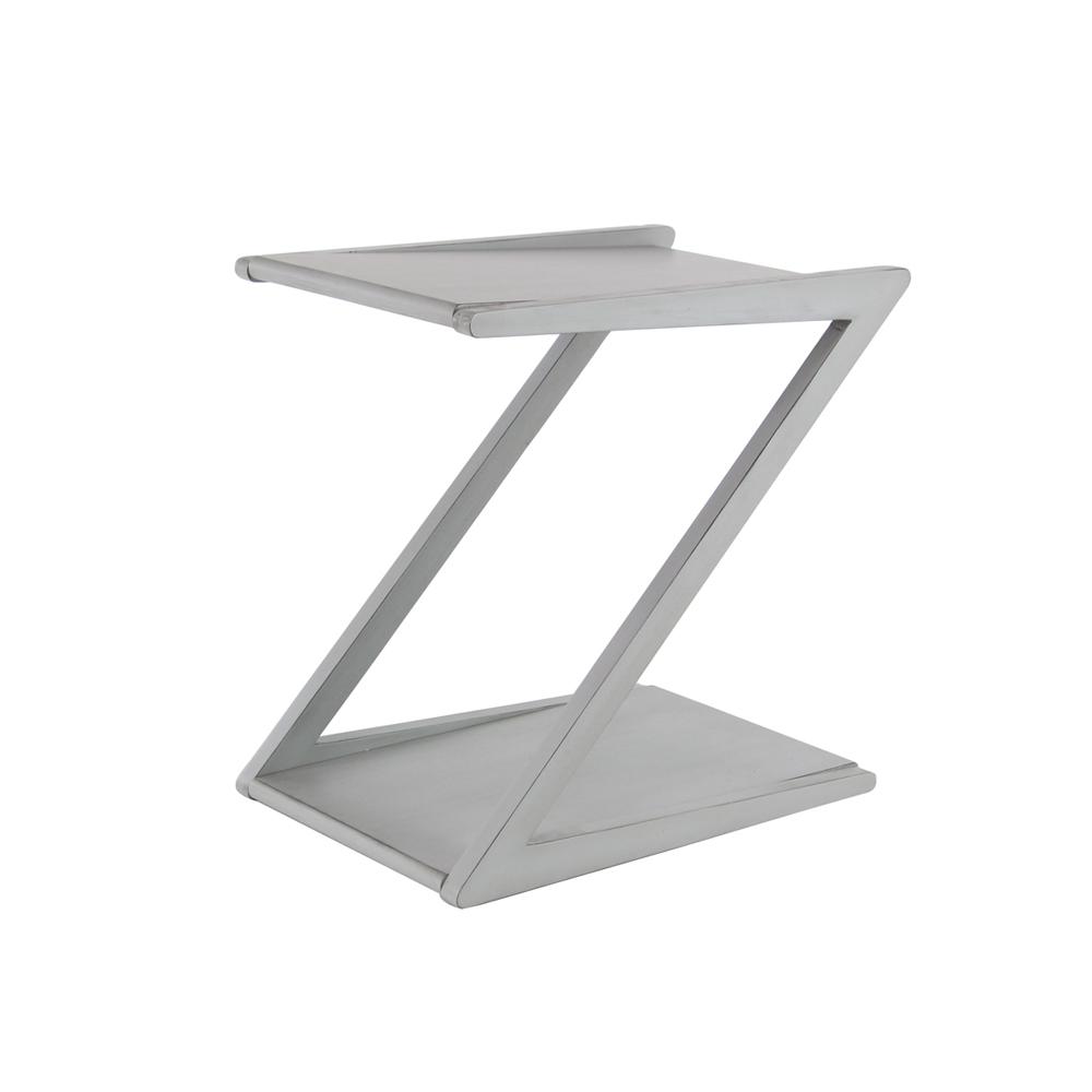 Litton Lane White Z Shaped Accent Table 90635 The Home Depot Litton Lane White Z Shaped Accent Table