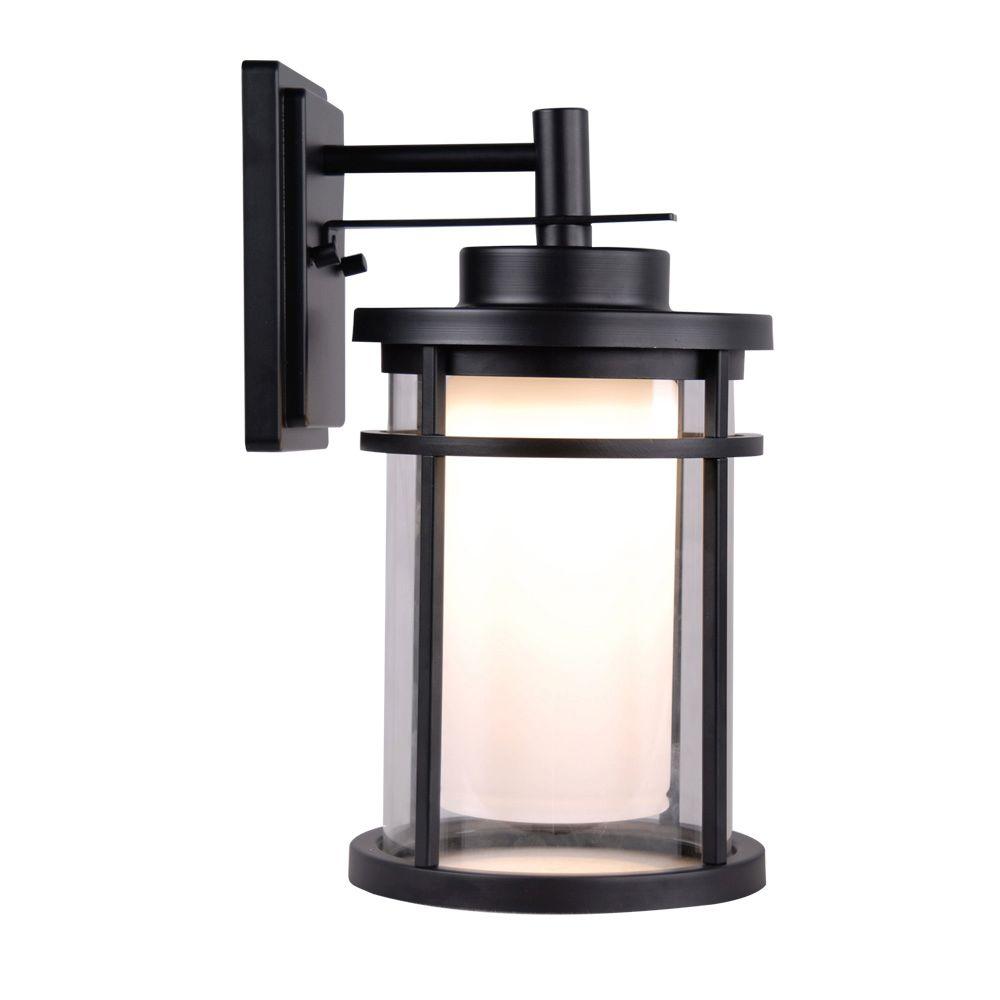 Home Decorators Collection Black Outdoor LED Medium Wall ...