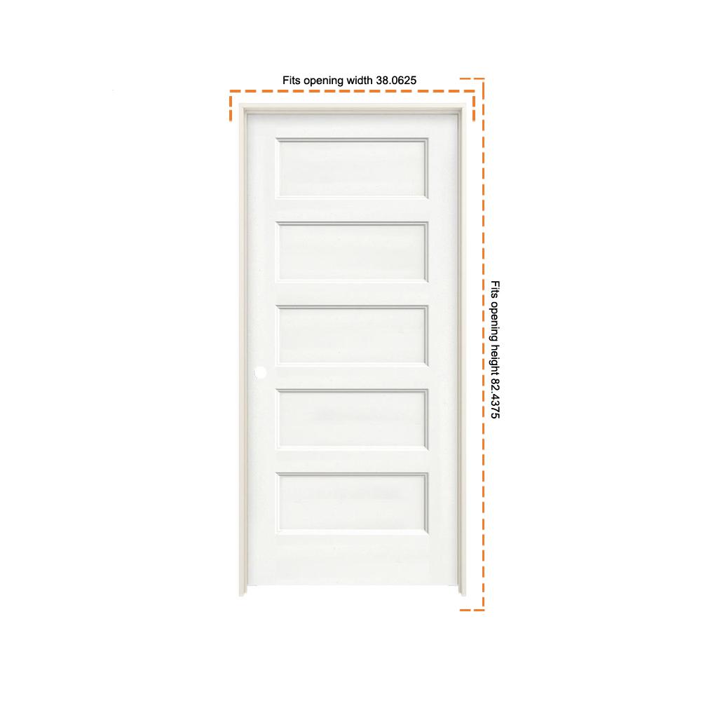 JELDWEN 36 in. x 80 in. Conmore White Paint Smooth Solid Core Molded