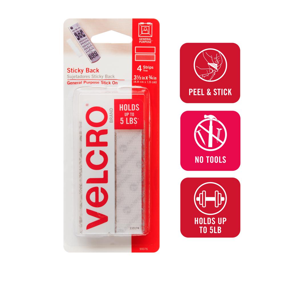 VELCRO Brand 3-1/2 in. x 3/4 in. Sticky 