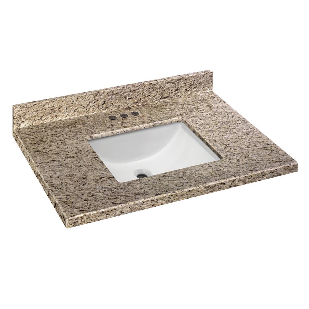 Cahaba 37 in. W x 19 in. D Granite Vanity Top inGiallo Ornamental with