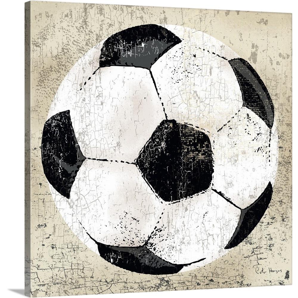Greatbigcanvas 24 In X 24 In Vintage Soccer Ball By Peter Horjus Canvas Wall Art 2381917 24 24x24 The Home Depot
