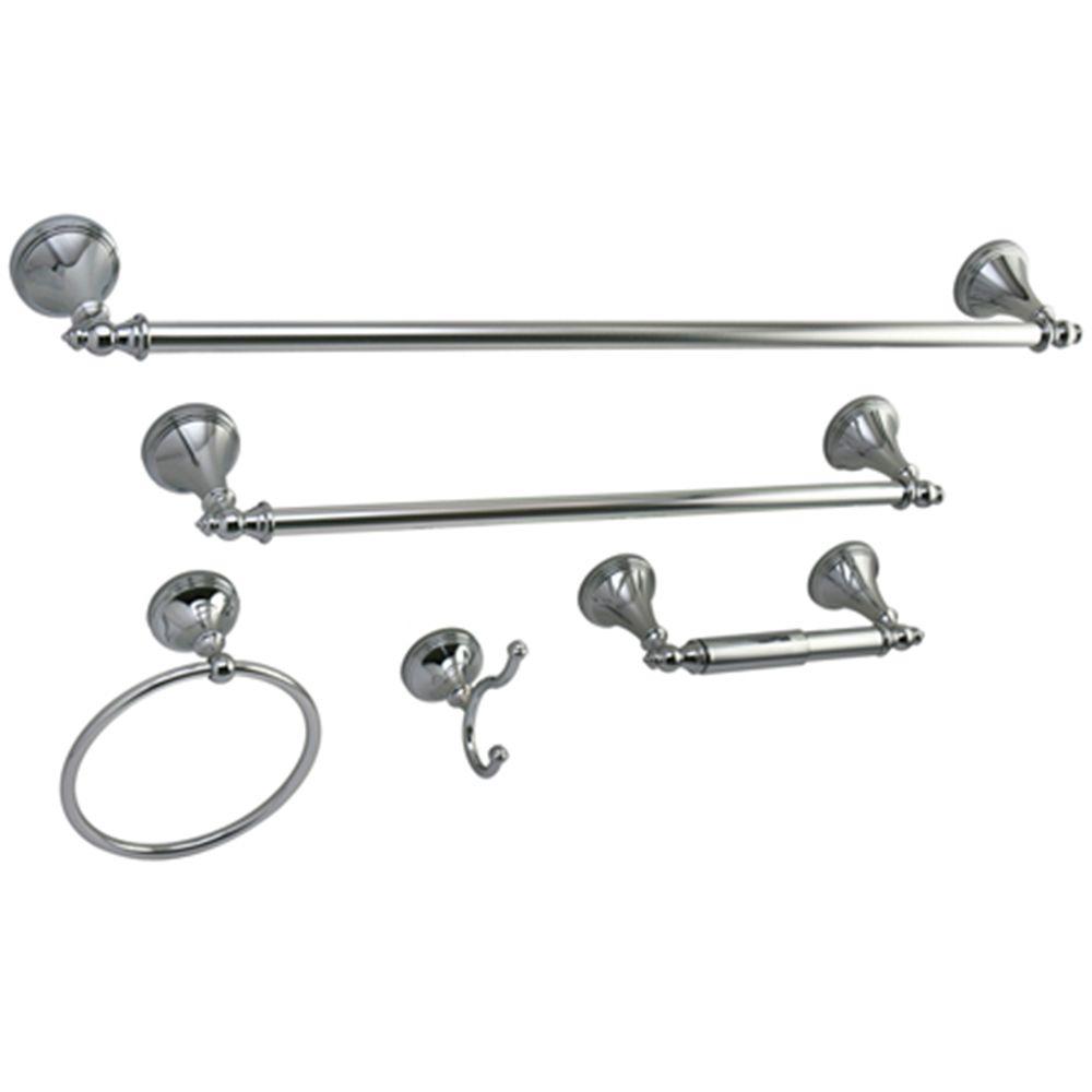 Kingston Brass 5Piece Bathroom Accessory Set in ChromeHBAHK1612478C