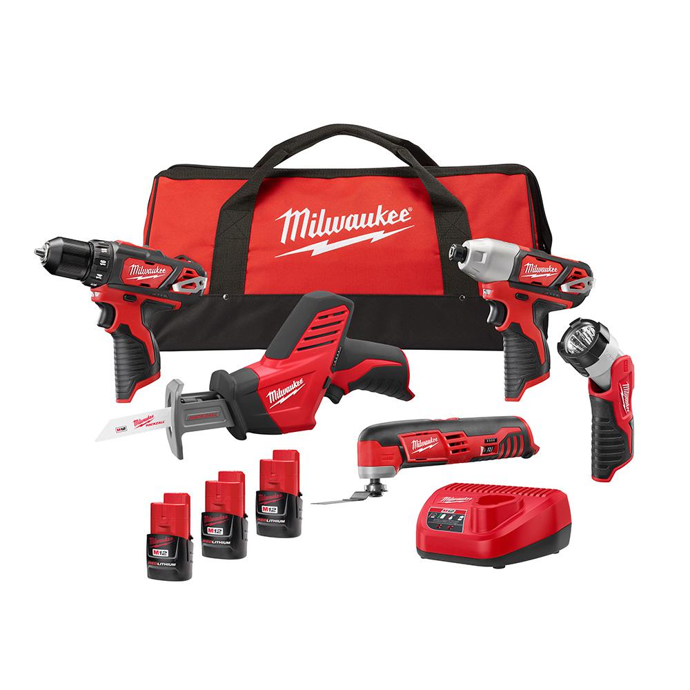 Milwaukee M12 12-Volt Lithium-Ion Cordless Combo Kit (5-Tool)