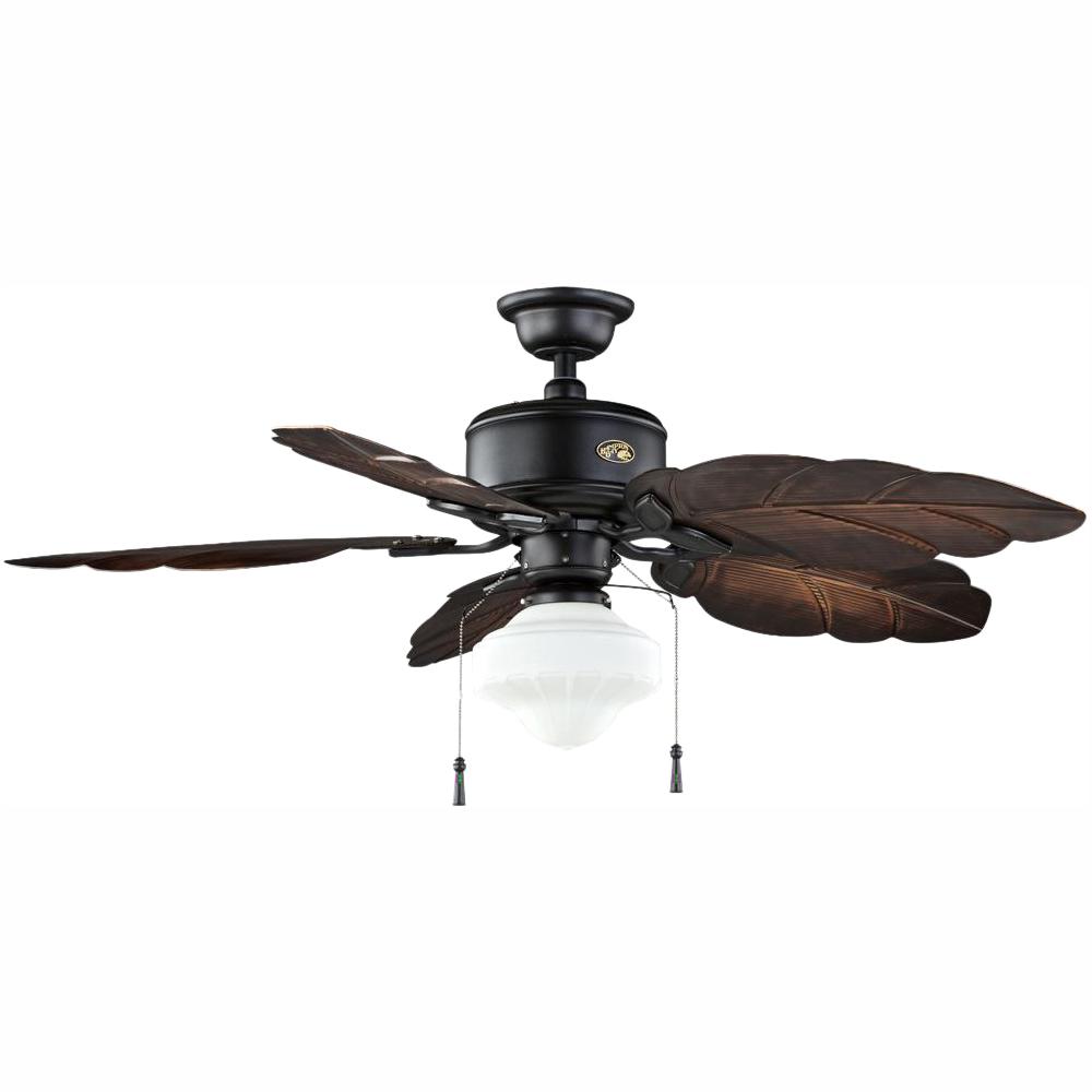 Hampton Bay Nassau 52 In Led Indoor Outdoor Gilded Iron Ceiling Fan With Light Kit