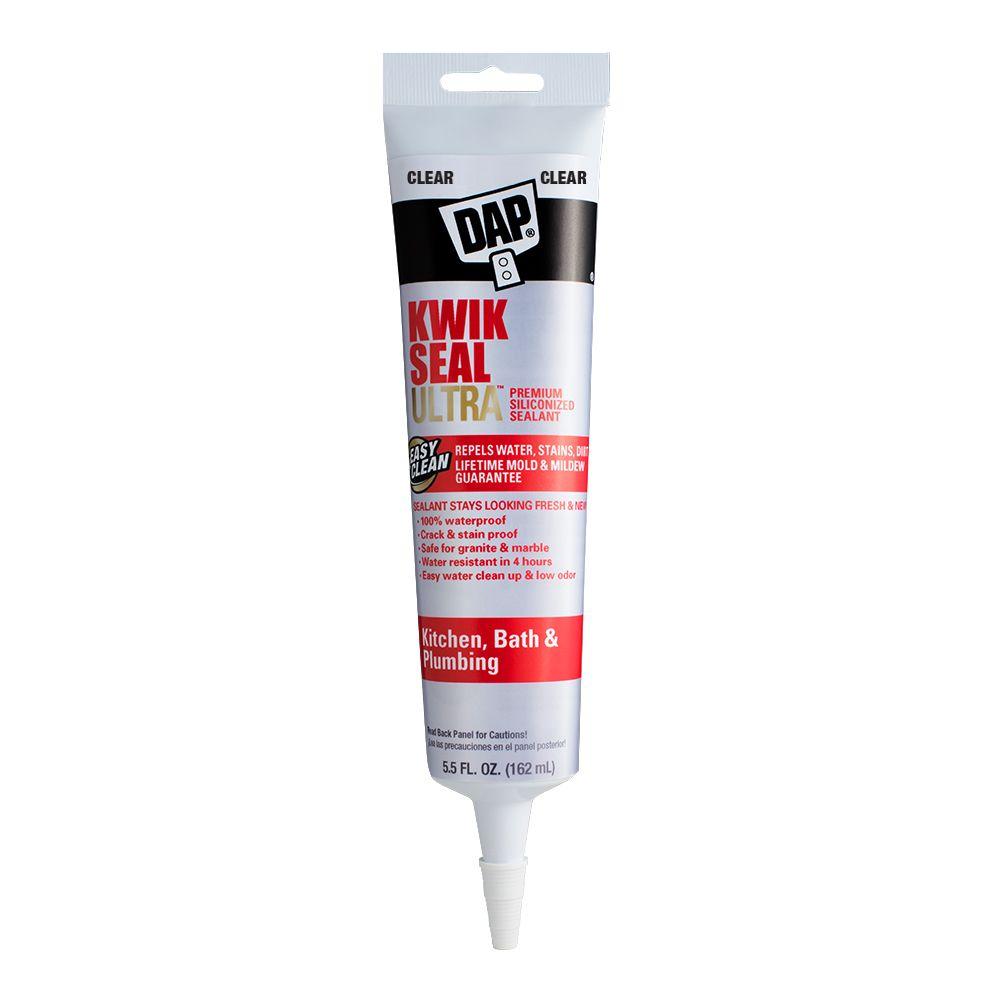 DAP Kwik Seal Ultra 5.5 oz. Clear Premium Kitchen and Bath Sealant ...
