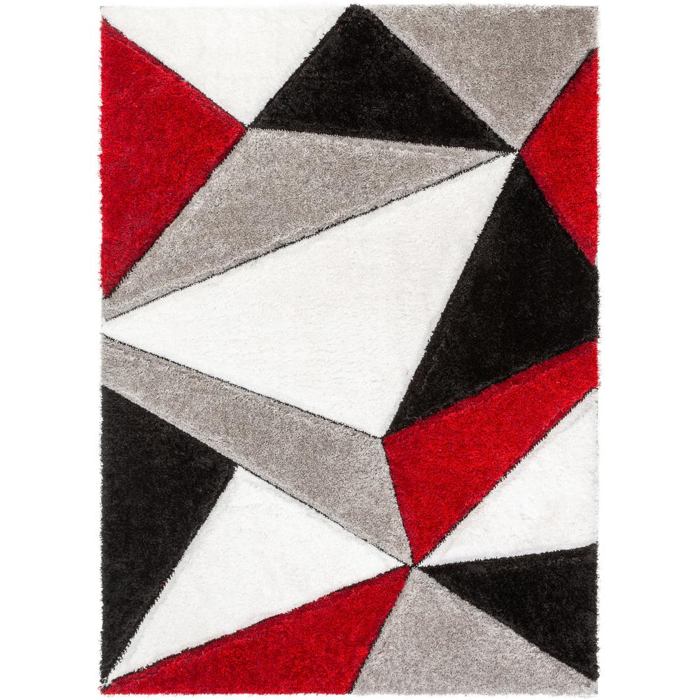 Red and grey area rugs