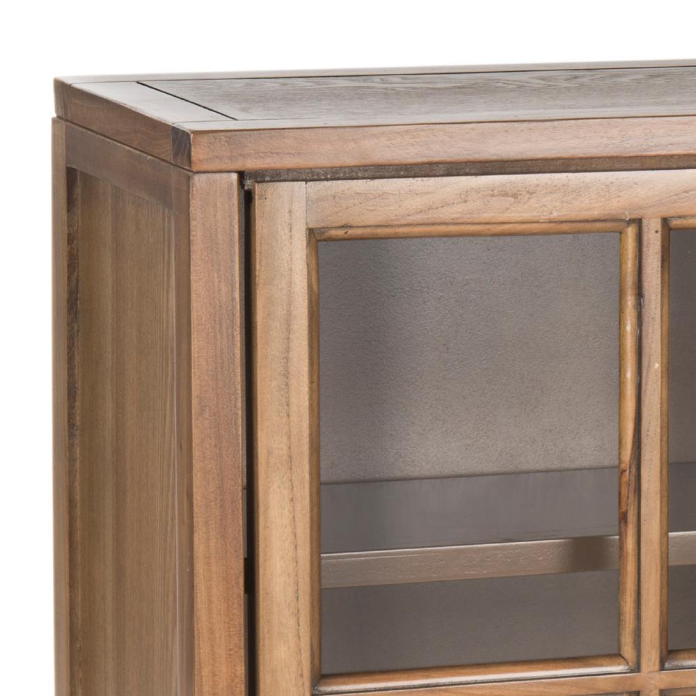 Safavieh Greg Oak Glass Door Bookcase Amh6570b The Home Depot