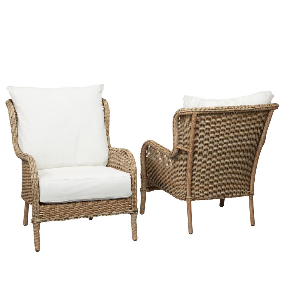 Lemon Grove Outdoor Lounge Chairs Patio The Home Depot Lemon Grove Custom Wicker Outdoor Lounge Chair 2 Pack With Cushions Included