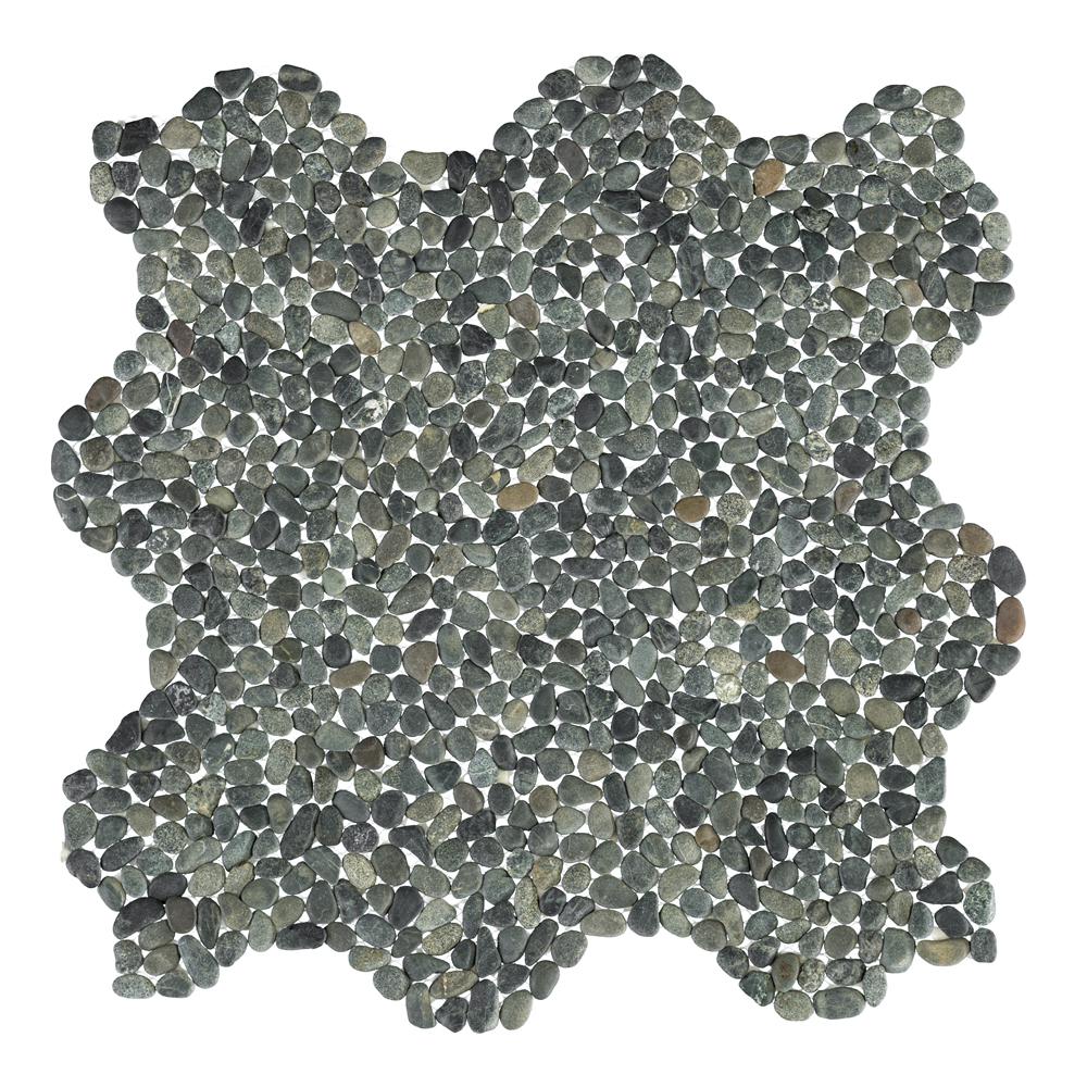 Jeffrey Court Pond Pebble Moon 11.75 in. x 11.75 in. x 6 mm Pebble Mosaic Tile99250 The Home