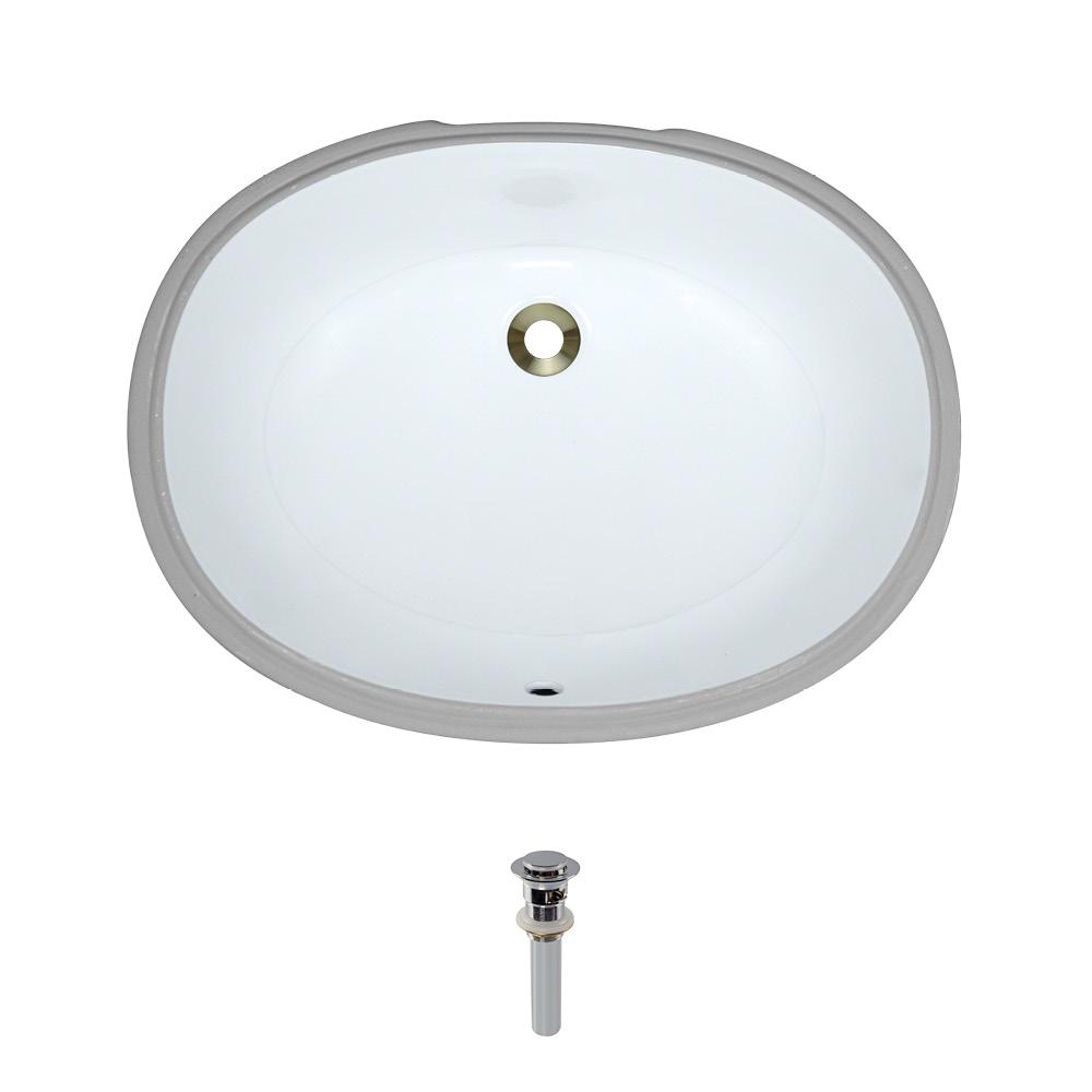 Glacier Bay Oval Undermounted Bathroom Sink in White14028W The Home Depot