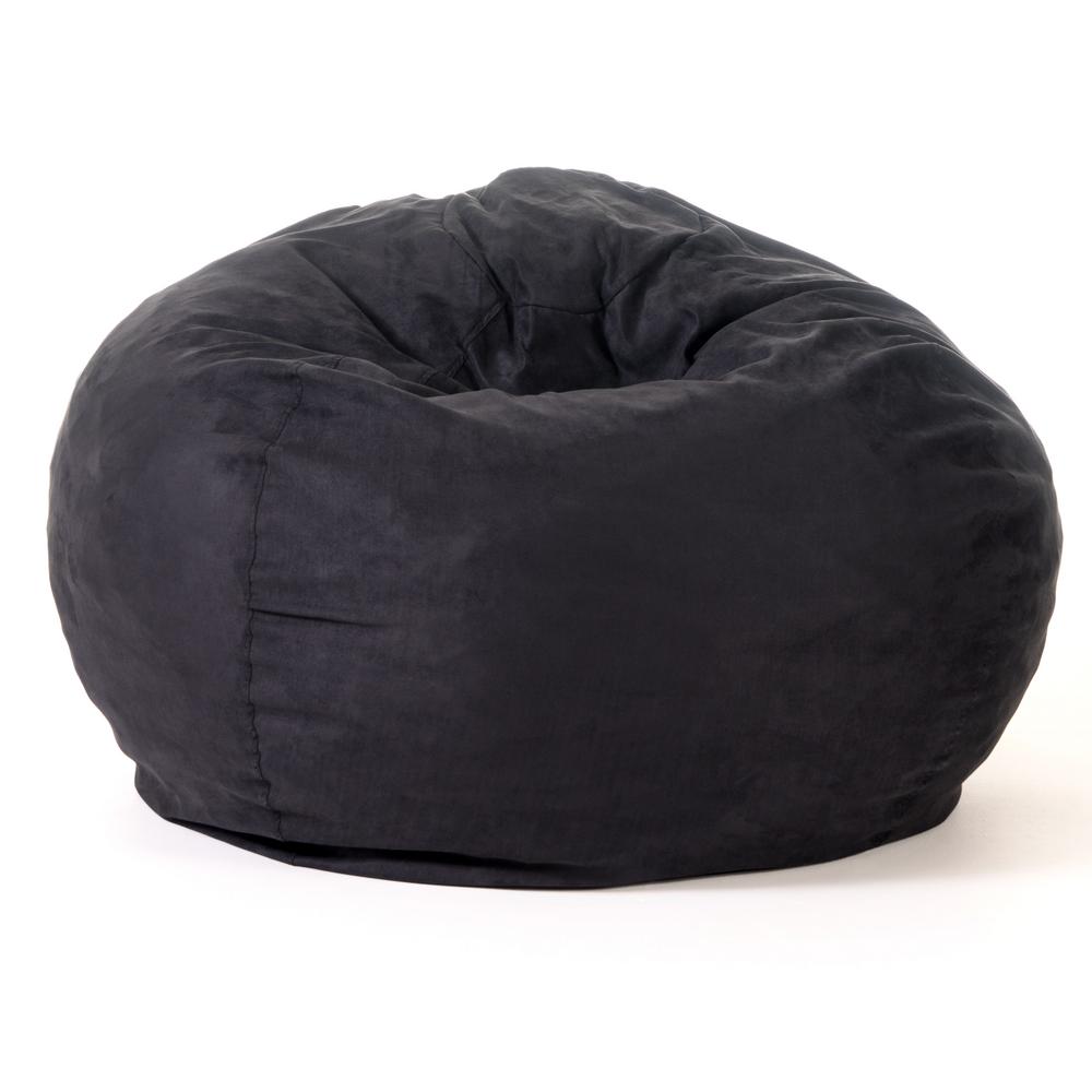 Noble House 5 ft. Black Microfiber Double-Seamed Bean Bag was $161.49 now $107.11 (34.0% off)