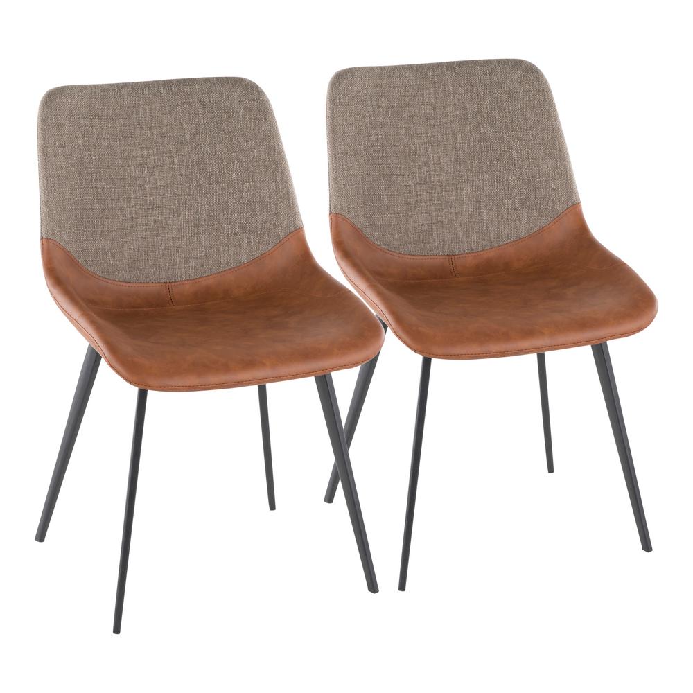 Lumisource Outlaw 2 Tone Chair In Espresso Faux Leather Lumisource Outlaw 2 Tone Chair In Espresso Faux Leather And Brown Fabric Set Of Dc Otlw Bk Bn2 The Home Depot