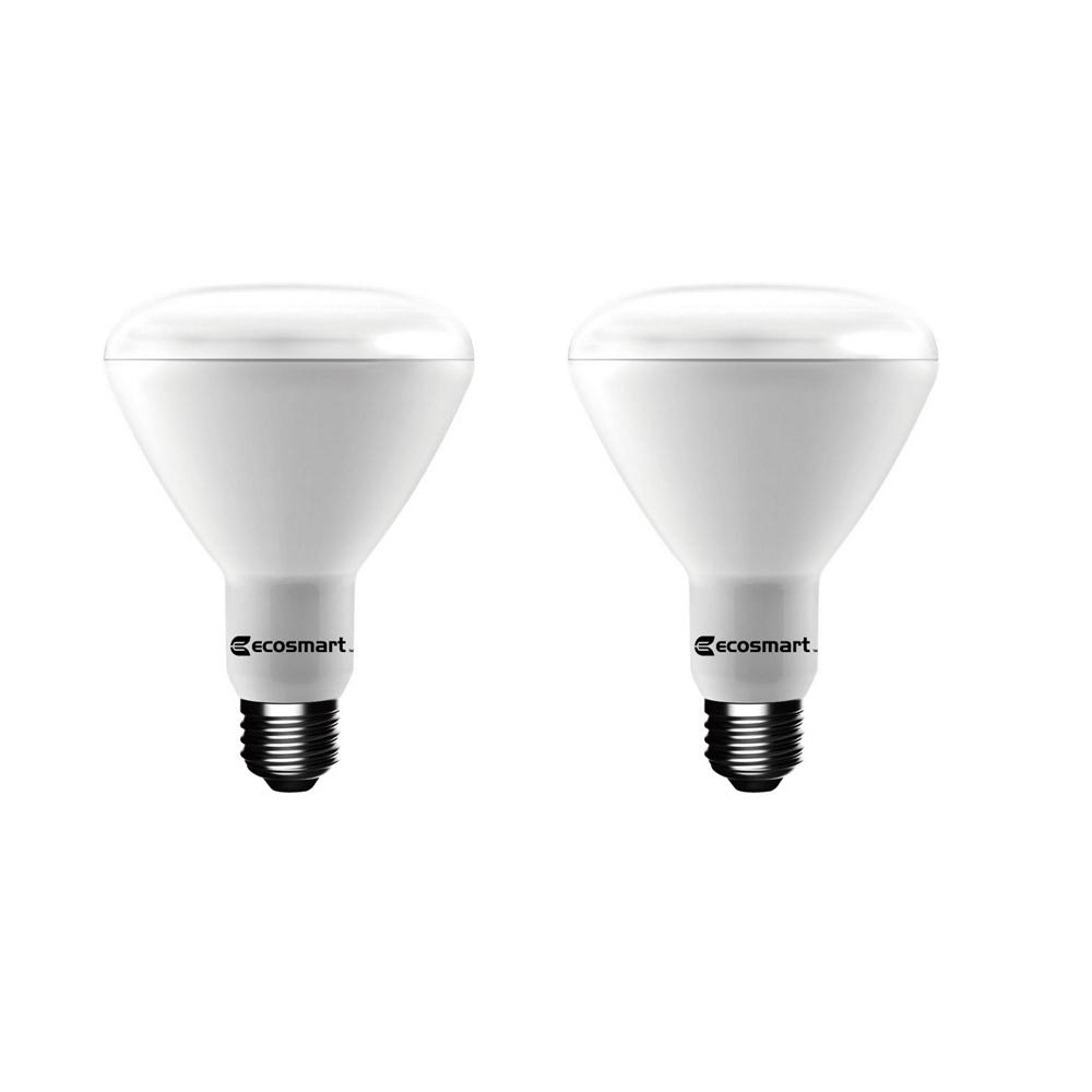 EcoSmart 90-Watt Equivalent BR30 Dimmable ENERGY STAR 2700K/3000K/5000K LED Light Bulb (2-Pack)