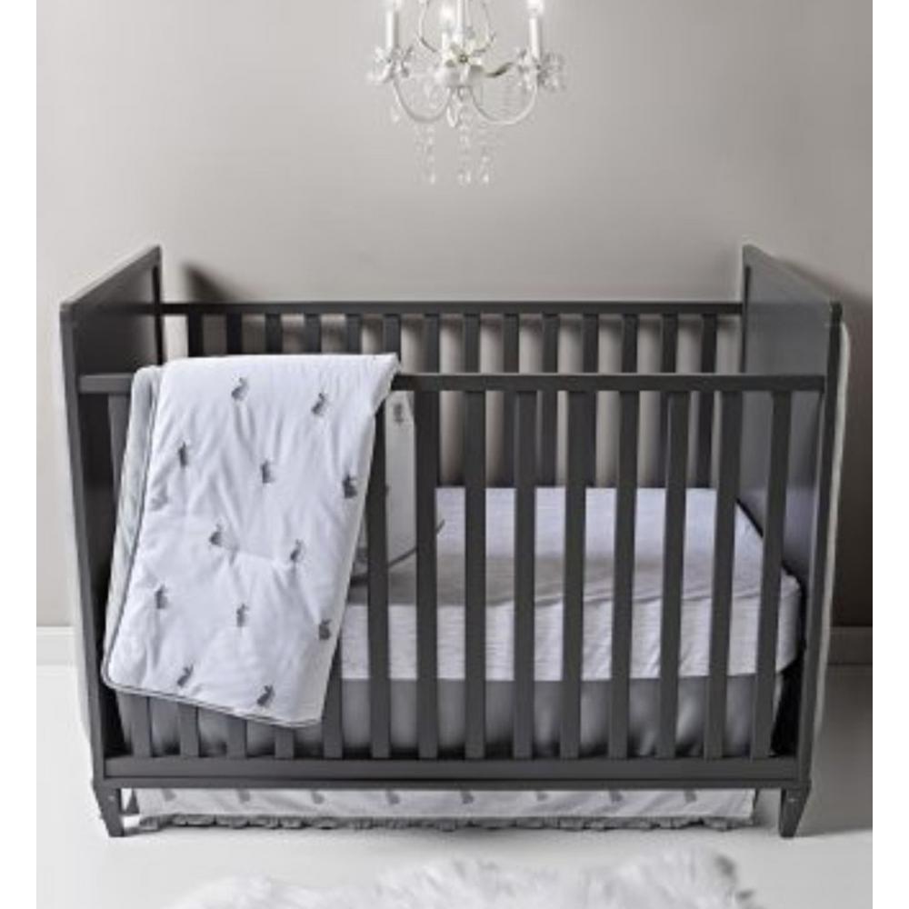 Trend Lab Bunnies 3 Piece Grey White Geometric Polyester Crib