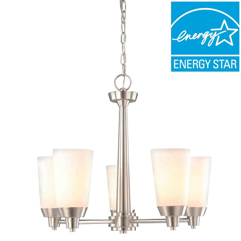 Hampton Bay Stratus 5 Light Brushed Nickel Chandelier Dmq8115pm 2 Hampton Bay Stratus 5 Light Brushed Nickel Chandelier
