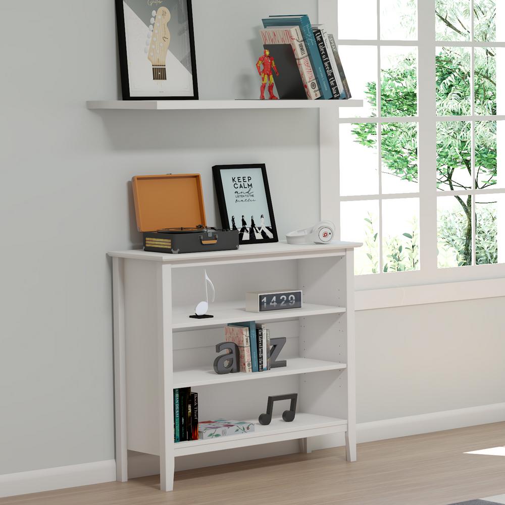 Alaterre Furniture Simplicy White Under Window Bookcase Ajsp04wh