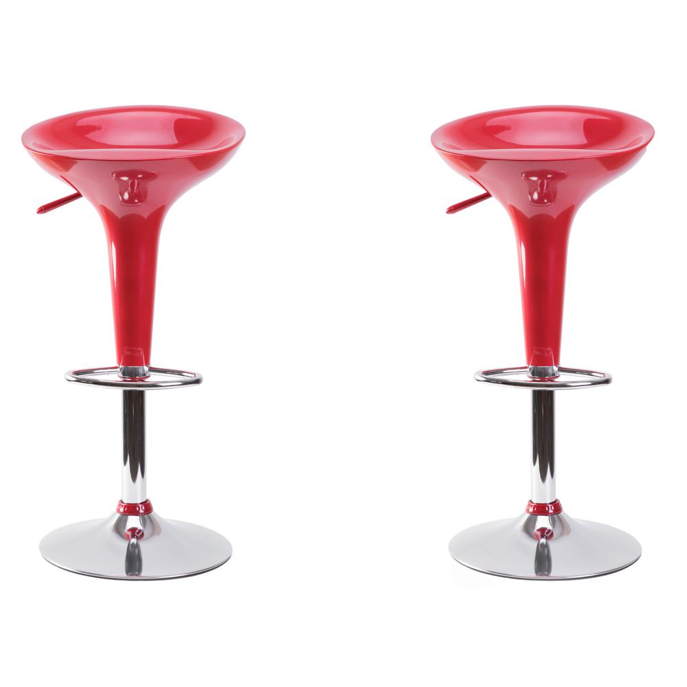 Red Adjustable Bar Stools Pictures