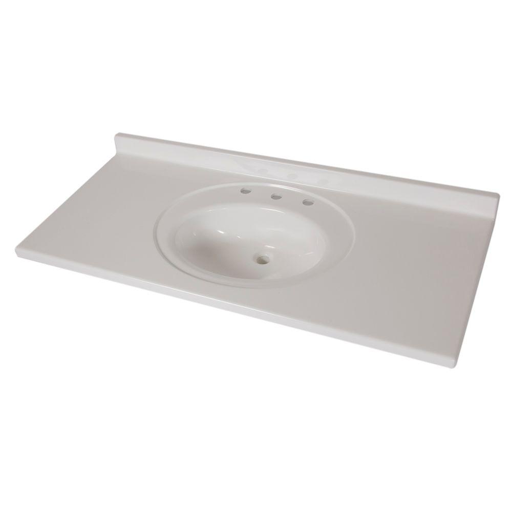 St. Paul 49 in. x 22 in. AB Engineered Technology Vanity Top in White