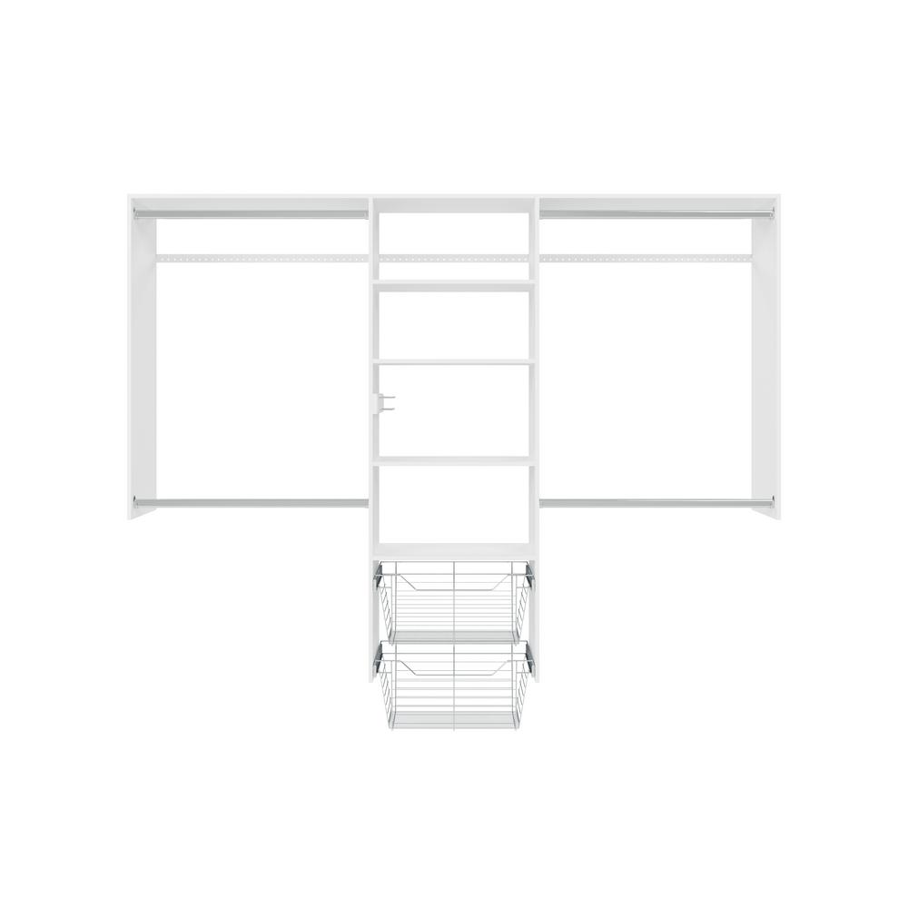 Closet Evolution 48 in. W 96 in. W White Entryway Wood Closet System