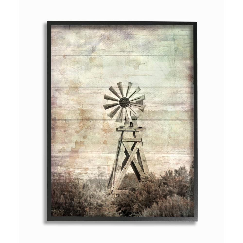 The Stupell Home Decor Collection 24 In X 30 In Distressed Silent Windmill Photography With Rustic Black Framed Wall Art By Ramona Murdock Rwp 183 Fr 24x30 The Home Depot