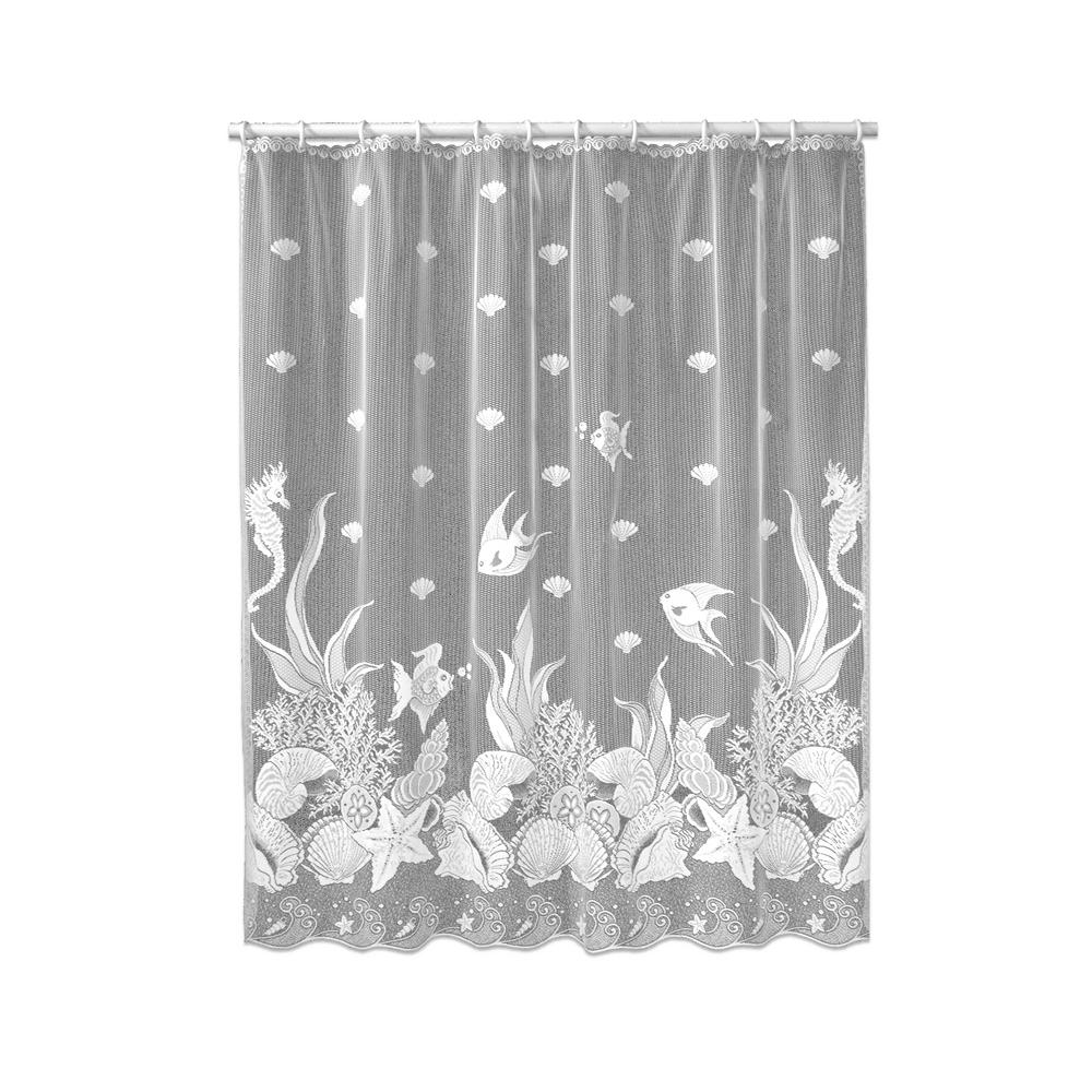 Heritage Lace Seascape 72 In W X 72 In L White Lace Shower